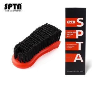 SPTA Car Interior Cleaning Brush Soft Horse Hair Leather Seat Cleaning Tool for Automotive Trim Dust Removal And Care