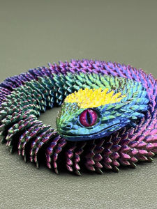 3D Printed Dragon Viper Snake Year Model Toy Jointed Moveable Stereo Animal Simulation Ornament for Children Educational Play