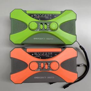 Đài radio FM AM WB đa năng 10000mAh sạc tay quay năng lượng mặt trời tích hợp đèn pin cảnh báo cháy sạc được cho thiết bị khác