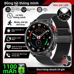 LIGE | Đồng Hồ Thông Minh T-Rex 3 Cấp Quân Sự Dành Cho Nam Chống Nước Có La Bàn Gọi Bluetooth Màn Hình AMOLED Theo Dõi Thể Thao Và Sức Khỏe Tích Hợp Đèn Pin