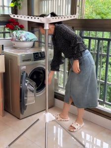 ราวตากผ้าพับได้แบบพกพา สำหรับใช้ในบ้าน ระเบียง ประหยัดพื้นที่ เหมาะสำหรับการเดินทาง พับเก็บได้