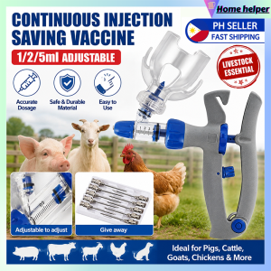 Adjustable Veterinary Injection Gun 1ML/2ML/5ML with Stainless Steel Needles for Chicken & Poultry