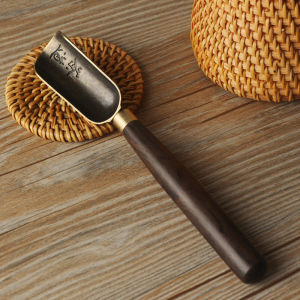 ช้อนชา ตะเกียบชา ช้อนชาขนาดเล็ก อุปกรณ์ชุดชาแบบชานาคาตัว เครื่องมือทำชาแบบมือทำจากไม้ดำ เครื่องมือชงชาแบบใช้แล้วทิ้ง