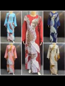 Baju Kurung Pahang Batik Olivia #KB23102 Italian Jacquard Silk BBStml