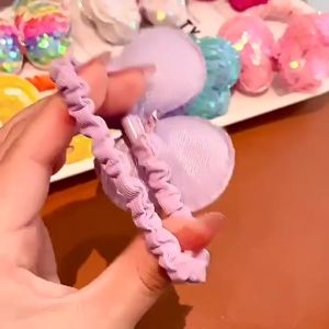 FU Ikat Rambut Anak Motif Pita Kupu-kupu Model Sequin Manik Aksesoris Rambut Anak Perempuan Gaya Korea A18