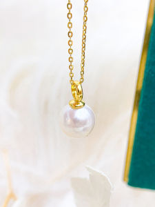 S925 Pure Silver Pearl Pendant Empty Holder Gold And Silver Version round Bead 8-10mm for DIY Jewelry Accessories