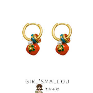 New Chinese Style Invisible Ear Cuff No Piercing Tangerine round Circle Womens Fashionable Vintage Ear Jewelry Accessory