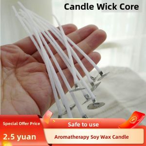Candle Wick Cup Soy Wax Candle No Smoke Cotton Core Line Decorative Home Fragrance Candle round Cylinder DIY Candle