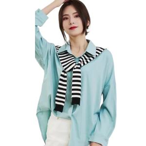 JCAAAP Mùa Đông Bên Ngoài Khăn Choàng Cho Phụ Nữ Hàn Quốc Phong Cách Mới Mùa Xuân Và Mùa Thu Cổ Áo Giả Mỏng Sọc Len Dual-Sử Dụng Khăn Dệt Kim Khăn Choàng