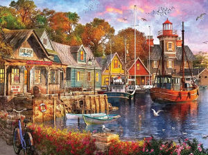 500/1000/1200/2000PCS Paper Puzzle for Sunset Harbour Jigsaw Puzzles for Challenging Family Activity Games Party Birthday Gift