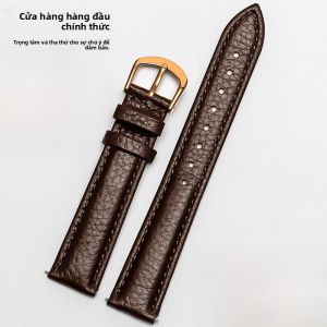 Woalmorn | Dây đeo đồng hồ da thật hình trái lê cho nam và nữ có khóa bướm phong cách cổ điển thời trang mùa hè 2019 Woalmorn