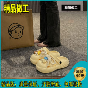 Womens Thick Bottom Slip-On Sandals 2025 New Style Cross Buckle Design Anti-Slip Head Covering Clog Shoes Casual Flat Heels