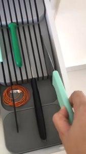 PRADO Malaysia Knives Drawer Storage 2 Tray 9 Slot Knife Holder Fit for Most Knives Kitchen Ware Pisau Rak