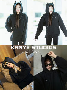 เสื้อฮู้ดผ้าขนแกะสีพื้นสไตล์ญี่ปุ่นและเกาหลีใต้สำหรับผู้หญิง เสื้อแจ็คเก็ตผ้าขนแกะแบบมีฮู้ด ทรงหลวม สไตล์สตรีท ฤดูใบไม้ผลิและฤดูใบไม้ร่วง