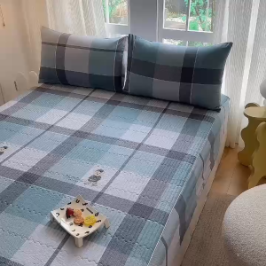 Bộ ga gối Cotton Organic 100% trần bông bo chun chất vải mềm mịn thấm hút vượt trội an toàn cho làn da.