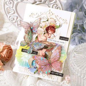 Dreamy Butterfly Stickers Ins 3D Laser Gold Foil Retro Journal Guka DIY Decoration Waterproof Decals Brand Chaoyu Model 0416