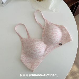 บรา V-Back สไตล์หวานสําหรับหญิงสาวพร้อม Bralette ไร้สายที่สวมใส่สบายแบบนุ่มพร้อมสายรัดปรับระดับได้