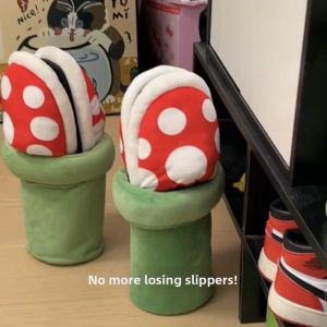 ZHIZHILIANYU | Cute Super Mario Mushroom Fleece Winter Slippers