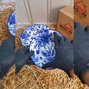 MANGKUK KERAMIK / MANGKUK SUP / MANGKUK SAJI SERBAGUNA MOTIF BUNGA KUNO 7" 9"