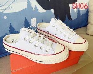 Muller Shoes Canvas Shoes 2023 Summer Sloth Sneakers Closed Toe Half Slippers Women Outwear Classic Style Slip-on