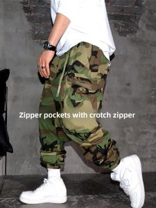 Camouflage Work Pants Mens Loose Fit Trendy Military Style Large Size Cuffed Wear Resistant Labor Protection Trousers