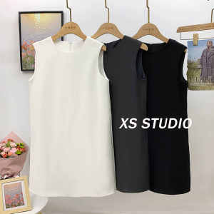 French Style Slim Fit Suit Vest Dress Womens round Neck Straight Tube Skirt Commute Atmosphere Autumn New Korean Style Dress