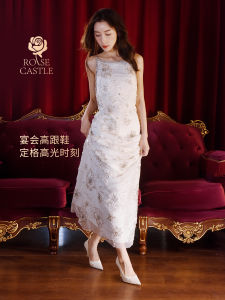 Rosecastle White Lace Wedding Shoes Womens Fine Heel Not Tired Party High Heels Glue Adhesive Shoes Sheepskin Inner Material