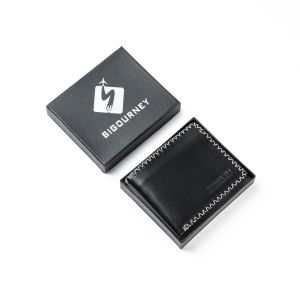 Ví Nam Da Bò Handmade Khâu Viền Dáng Ngang SIGOURNEY Màu Đen VI-06D Bảo Hành 18 Tháng