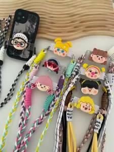 Created electrons Tali Gantungan HP Klip Kartun Strap Hp Aesthetic Korea Tali Selempang Tenun Keren Trendi Ins Tali Bahu Casing Telepon Pola Kartun 3D Yang Lucu Phone Strap Lanyard Hp