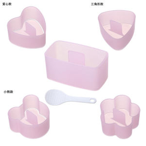 Food Grade Plastic Sushi Making Kit for Kids Triangle Heart Shaped Seaweed Rice Ball Mold Kitchen Cooking Tools DIY Molds