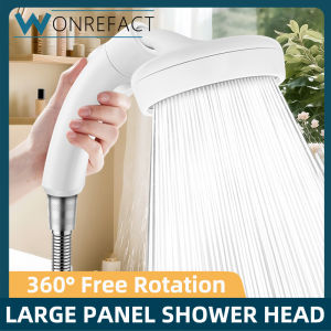 360 Rotating Shower Head High Pressure Large Panel Water Saving Pressurized  Telephone Shower With Stop Button Bathroom