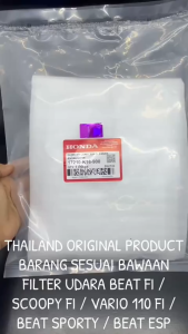 Filter Udara Beat Fi / Scoopy Fi / Vario 110 Fi / Beat Sporty / Beat Esp K16 Original Honda KD55