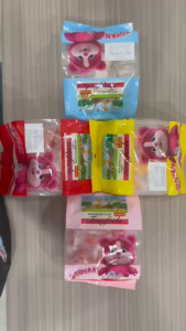 เยลลี่ผลไม้เคี้ยวเพลิน ไม่คละรสชาติ มีรสมะม่วง  ลิ้นจี่ มะพร้าว สตรอเบอรี่