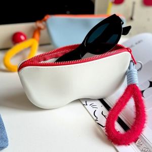 Portable Silicone Glasses Case with Lanyard Sunglasses Soft Protective Cover Storage Bag Handheld Eyewear Box Carrying Case