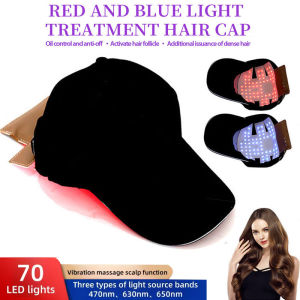 70Led Infrared Red and blue Light Therapy Device Hair Growth Cap Anti Hair Loss Head vibration Massager heating Hat rechargeable