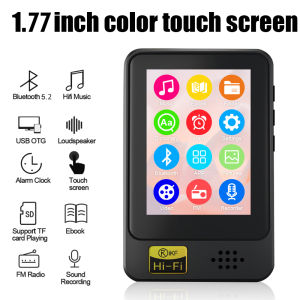 Portable Bluetooth WiFi MP3 MP4 Player 1.77" Full Touch Screen MP3 Music Player Sports Walkman Support FM Radio Recorder Ebook Clock Browser with Speaker