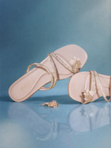 Joy & Peace | Summer Fine Strap Glitter Flat Sandals