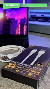 Hippo Zenith 2 MP 6.5A - 100W  Kabel Data USB Type C Super Fast Charging Multi Protocol Cable kabel Casan