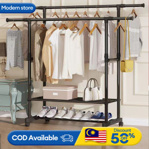 Extendable Cloth Hanger And Organizer Garment Rack Wheel Single/Double Pole Hanger Cloth Laundry Dryer Rack