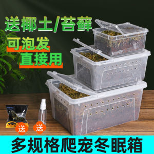 Tortoise Winter Sleeping Box Coconut Soil Reptile Breeding Box Spider Horned Frog Snail Monitor Lizard Pet Box Turtle Tank