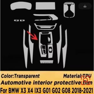 Car Interior TPU Protector Anti-scratch Film For BMW X3/X4/iX3 G01/G02/G08 18-21 Protective Transparent Anti-tear Stickers