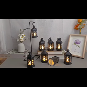 Crescent Moon LED Table Lamp Hollow Design Rattan Shade Retro Vintage Night Light Ramadan Party Home Decor Raya