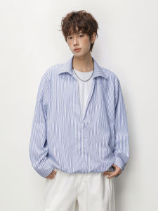 WUKONGYOUHUO | Retro Striped Long Sleeve Casual Shirt
