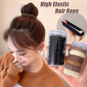 5pcs Coffee High Elastic Hair Rope Thick Towel Scrunchie Hair Ties for Women Girls High Ponytail Headband Fashion Simple Hair Accessory