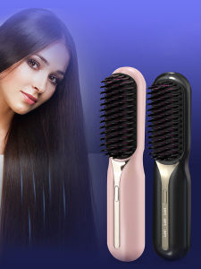 Dearbeauty Cordless Rechargeable Hair Straightener Household Electric Hair Straightening Comb Curling Iron Portable Hair Straightening Styling Comb