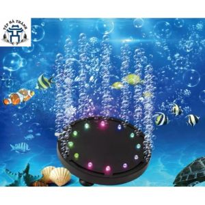 Đĩa sủi oxy tích hợp đèn LED nhiều màu cho bể cá cảnh đường kính 10.5cm và 12.5cm