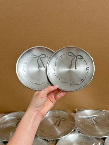 BaiChangJia 304 Stainless Steel Plate Fine Dipping Sauce Plate Small Plate Dish Simple Style Hammered Surface Pure Color