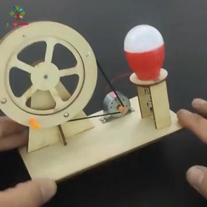 Đồ chơi lắp ráp máy phát điện quay tay bằng gỗ DIY - Đồ chơi giáo dục phát triển tư duy khoa học STEM cho bé. STEM3G