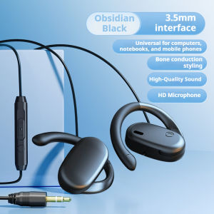 Newmsnr | Open Ear Type C&3.5mm Wired Headphones Stereo Sound Sports Earbuds Gamer Headsets For Business Earphones with HD Mic For Samsung