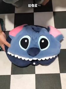 หมอนรองคอพร้อมฮู้ด หมอนรองคอรูปทรงU หมอนรองคอลายการ์ตูนลายเปียโน สติตช์ หมอนรองคอสำหรับเดินทางพร้อมหมวก หมอนตุ๊กตาตัวไหญ